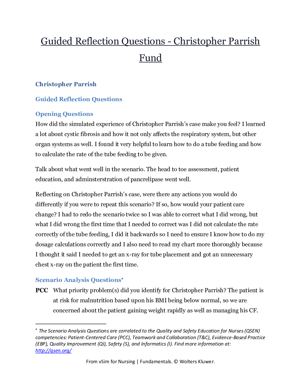 Preview image for NURS 317 Guided Reflection Questions - Christopher Parrish Fund | NURS317 Guided Reflection Questions - Christopher Parrish Fund